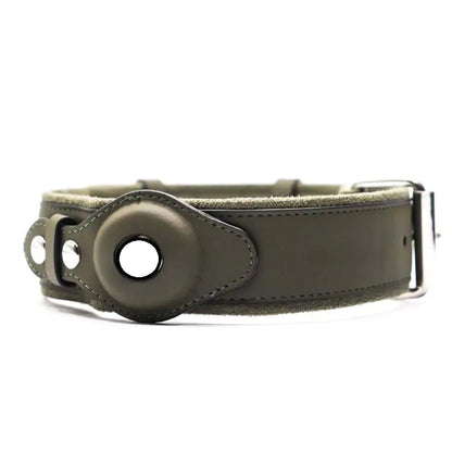 First Layer Leather Dog Collar with Location Tracker