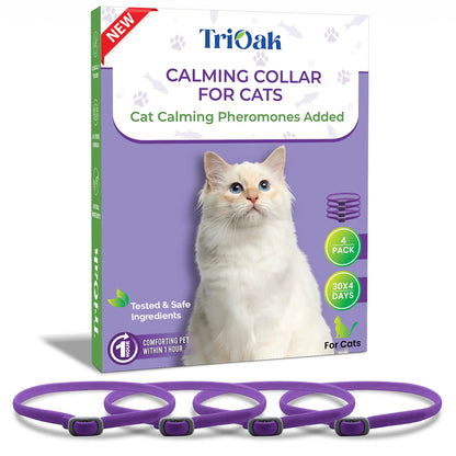 TriOak 4 Pack Calming Collar for Cats