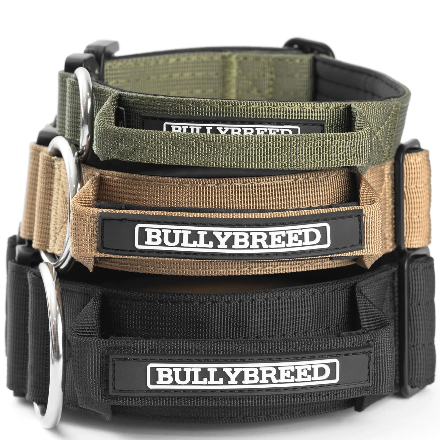 BULLYBREED Premium Dog Colar with Handle Heavy Duty Dog Collar Tactical Dog Collar Quick-Release Metal Buckle Puppy Collar Dog Collar for Small Dogs Dog Collar for Medium Dogs (Black Small)