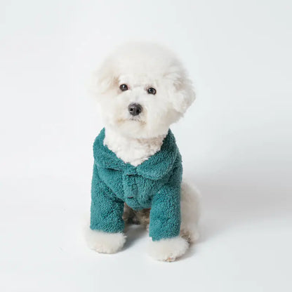 Lapel Flannelette Cotton Suit for Small Dogs