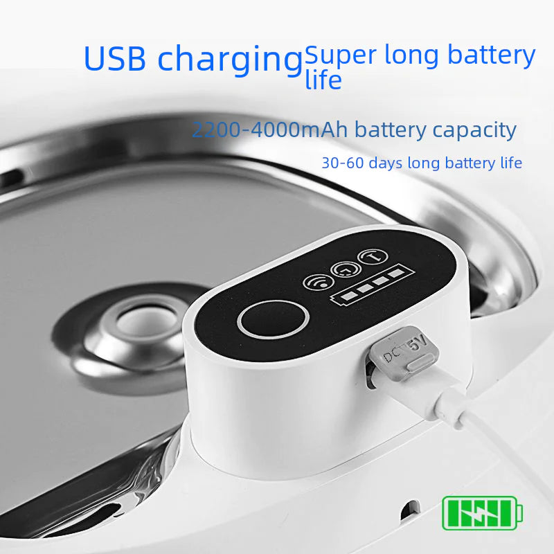 Smart Pet Wireless Water Dispenser with Stainless Steel Bowl